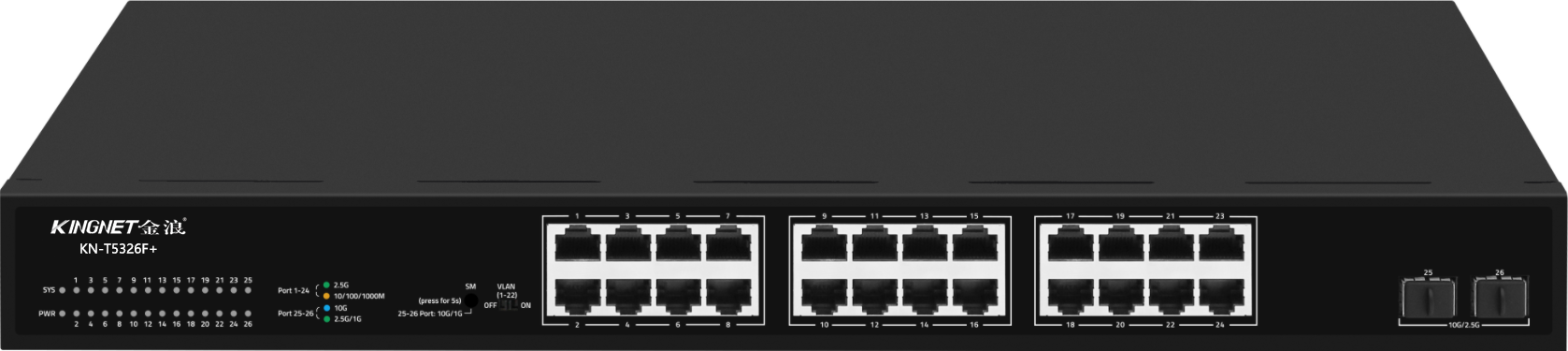 kn-t5326f ——24口2.5g万兆上行交换机